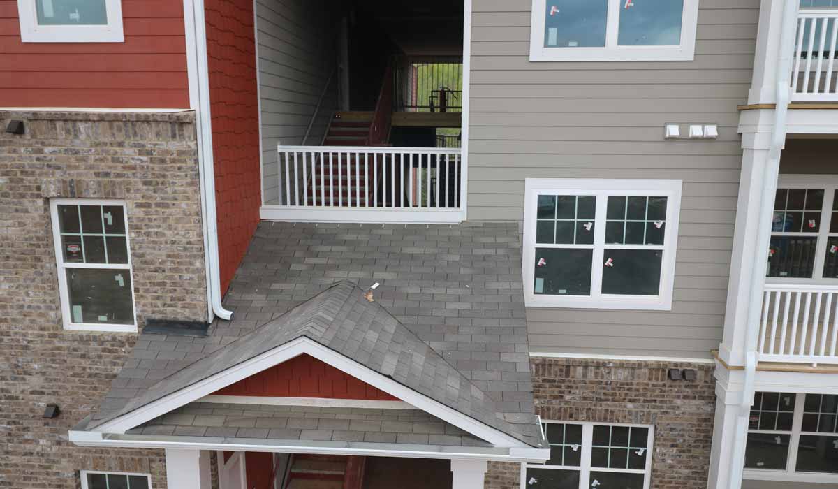Closeup of apartment roof