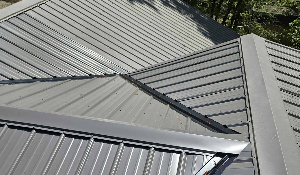 Closeup metal roof